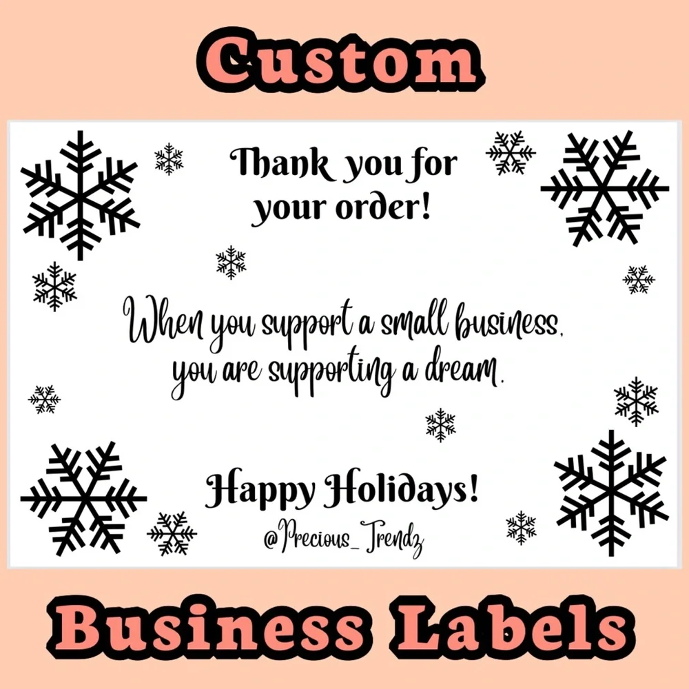 Custom Business Labels | 50 PCS | Thermal Labels | Black White | Stickers